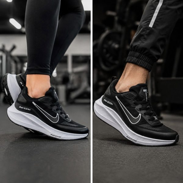 کفش و کتانی اسپرت مردانه و زنانه مدل نایک زوم NIKE_ZOOM رنگ مشکی سفید کد 41869